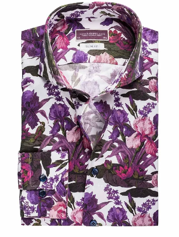 Men's Embroidered Detail Casual Shirts in Beige for a Touch of EleganceFloral Classic Fit Shirt White/slim Men's Embroidered Detail Casual Shirts in Beige for a Touch of EleganceFloral Classic Fit Shirt White/slim