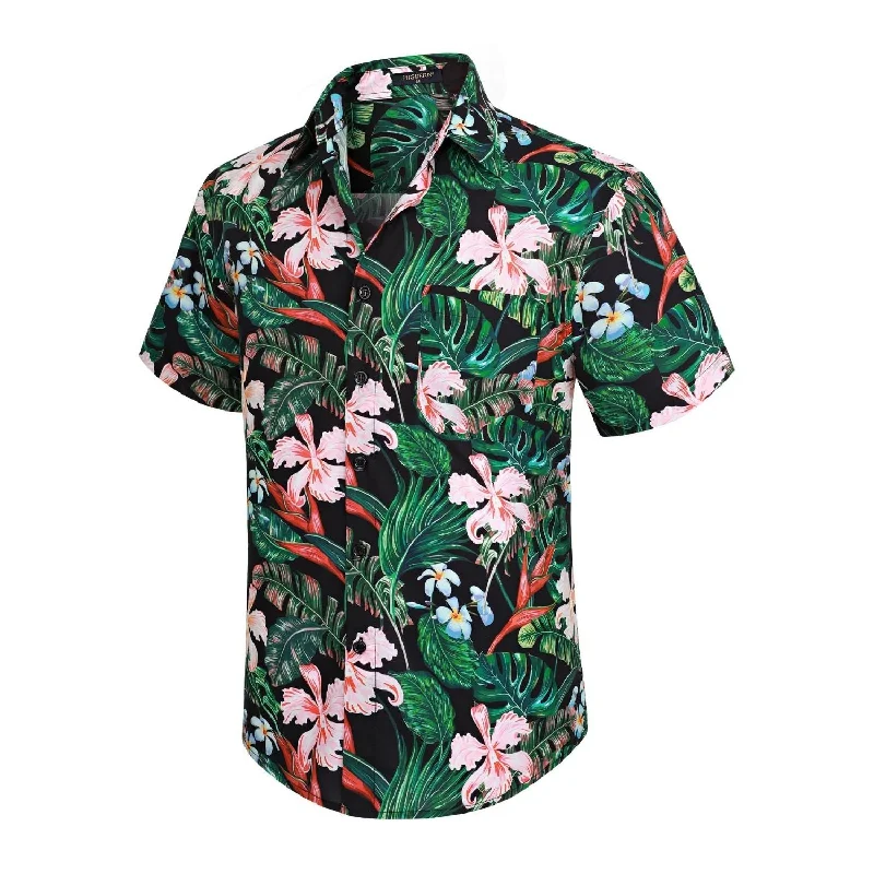 Men's Luxury Cashmere Blend Dress Shirts in Dark Brown for a High - End and Comfortable WearFunky Hawaiian Shirts with Pocket - 18-BLACK/GREEN Men's Luxury Cashmere Blend Dress Shirts in Dark Brown for a High - End and Comfortable WearFunky Hawaiian Shirts with Pocket - 18-BLACK/GREEN