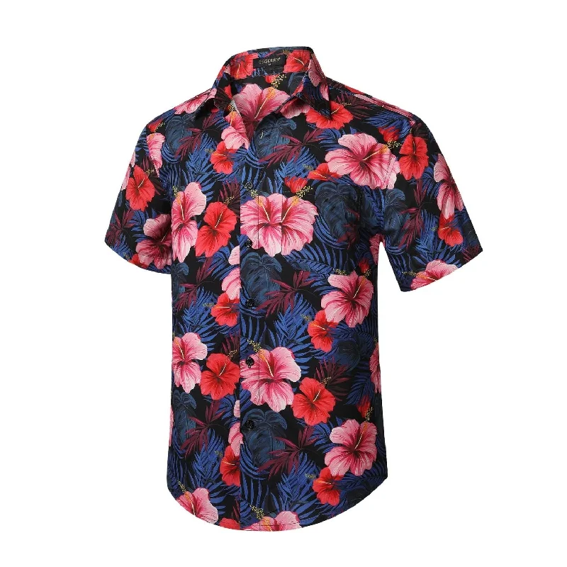 Men's Button - Down Collar Dress Shirts in Creamy Ivory for a Semi - Formal EventFunky Hawaiian Shirts with Pocket - A4-NAVY PINK Men's Button - Down Collar Dress Shirts in Creamy Ivory for a Semi - Formal EventFunky Hawaiian Shirts with Pocket - A4-NAVY PINK