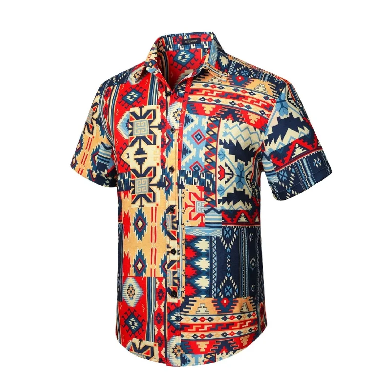 Plus Size Men's Patterned Dress Shirts in Subtle Checks for a Smart - Casual Office EnsembleFunky Hawaiian Shirts with Pocket - COLORFUL Plus Size Men's Patterned Dress Shirts in Subtle Checks for a Smart - Casual Office EnsembleFunky Hawaiian Shirts with Pocket - COLORFUL