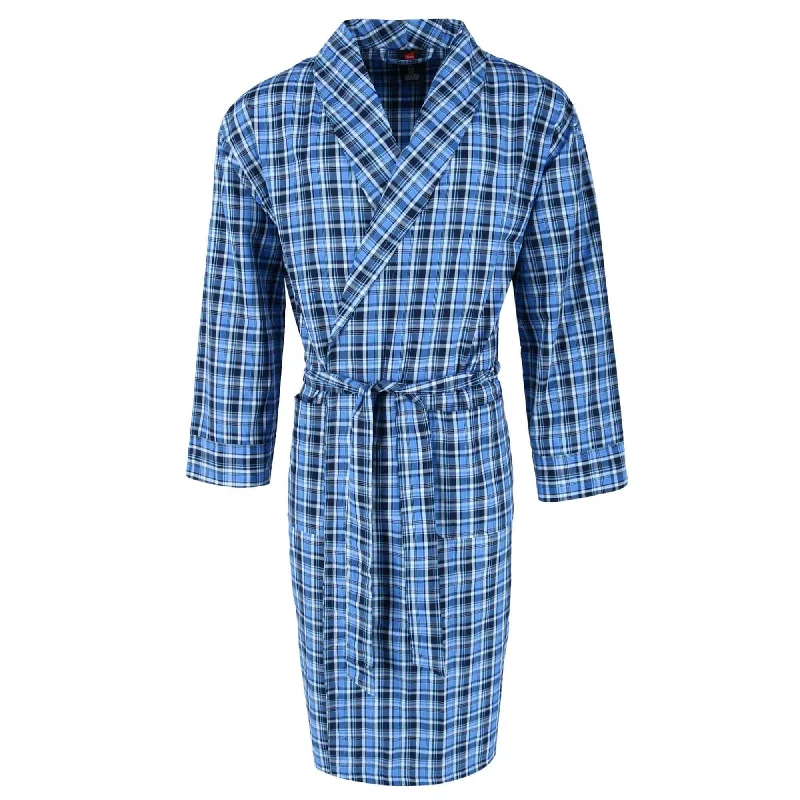 Men's robes with a button - down front​Hanes Men's Big and Tall Lightweight Woven Robe