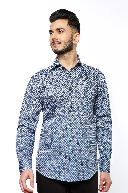 Men's Slim - Fit Printed Floral Casual Shirts in Pastel Colors for a Spring - Inspired VibeLong Sleeve Sport Shirt FW 20
