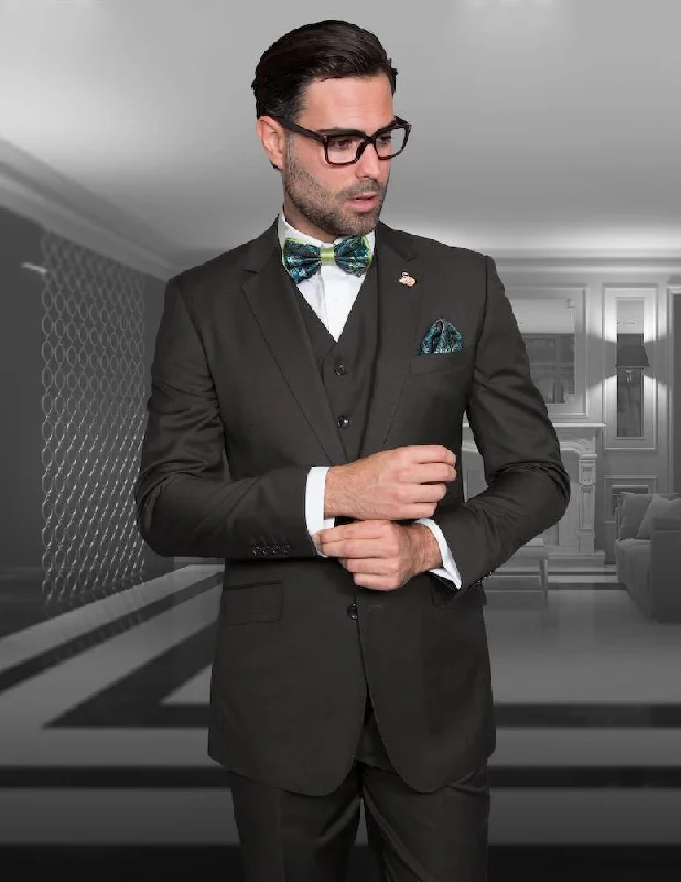 Men's Two - Tone Contrast Panel Casual Shirts in White and Navy for a Stylish and Eye - Catching DesignMen's 3 Piece Tailored Fit Wool Suit by Statement-Olive Men's Two - Tone Contrast Panel Casual Shirts in White and Navy for a Stylish and Eye - Catching DesignMen's 3 Piece Tailored Fit Wool Suit by Statement-Olive