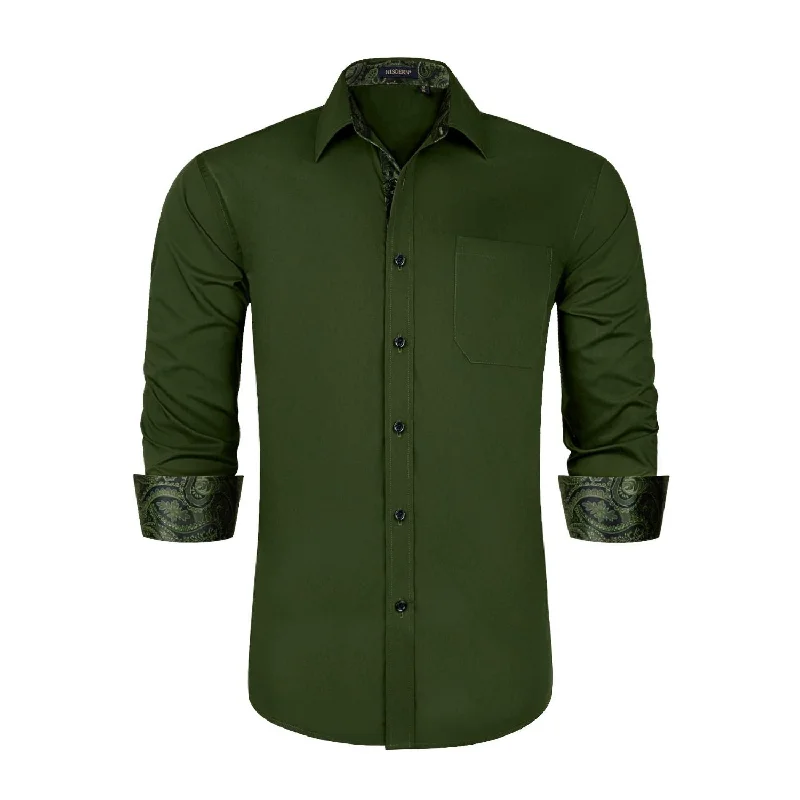 Men's Cotton Poplin Dress Shirts in Royal Blue with a Box Pleat at the Back for Added ComfortMen's Patchwork Dress Shirt with Pocket - GREEN/ARMY GREEN Men's Cotton Poplin Dress Shirts in Royal Blue with a Box Pleat at the Back for Added ComfortMen's Patchwork Dress Shirt with Pocket - GREEN/ARMY GREEN