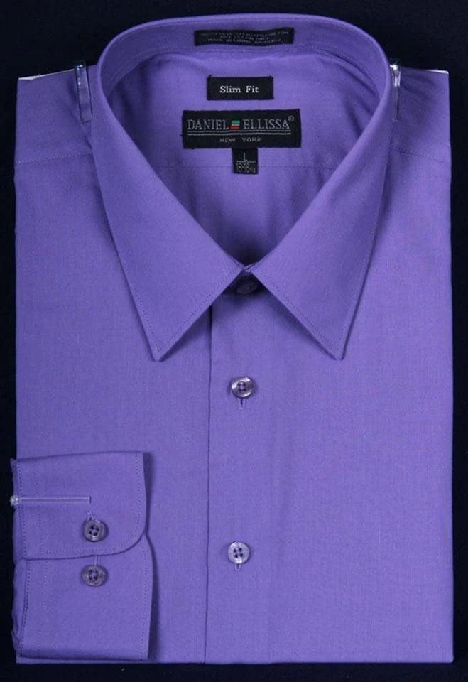 Men's Stretch - Fabric Casual Shirts in Navy Blue for a Comfortable and Flexible FitSlim Fit Dress Shirt, Lavender Men's Stretch - Fabric Casual Shirts in Navy Blue for a Comfortable and Flexible FitSlim Fit Dress Shirt, Lavender