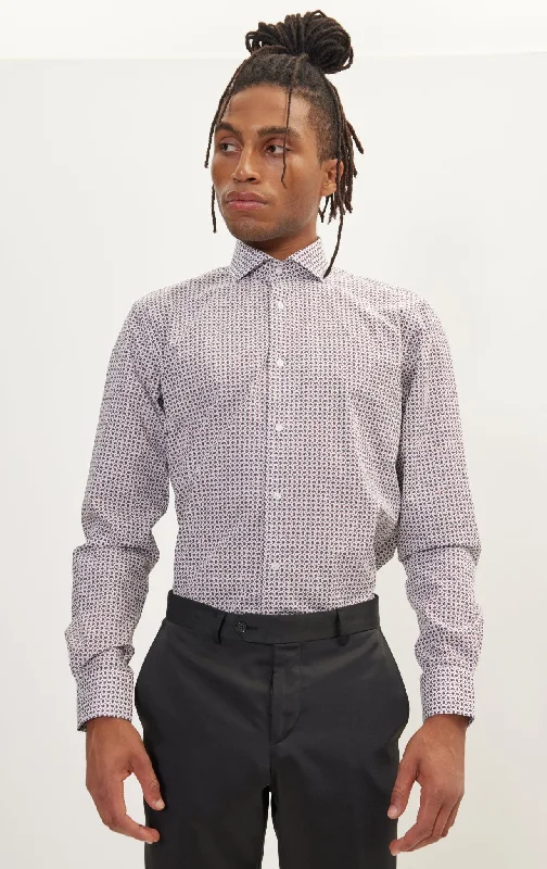 Men's Long - Tail Dress Shirts in Olive Green for Tucking into Trousers NeatlyPure Cotton French Placket Spread Collar Dress Shirt - White Paisley Men's Long - Tail Dress Shirts in Olive Green for Tucking into Trousers NeatlyPure Cotton French Placket Spread Collar Dress Shirt - White Paisley