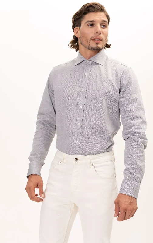 Men's Moisture - Wicking Dress Shirts in Charcoal for a Cool and Dry Feeling at WorkConvertible Cuff Oxford Cotton Spread Collar Dress Shirt - Grey Men's Moisture - Wicking Dress Shirts in Charcoal for a Cool and Dry Feeling at WorkConvertible Cuff Oxford Cotton Spread Collar Dress Shirt - Grey