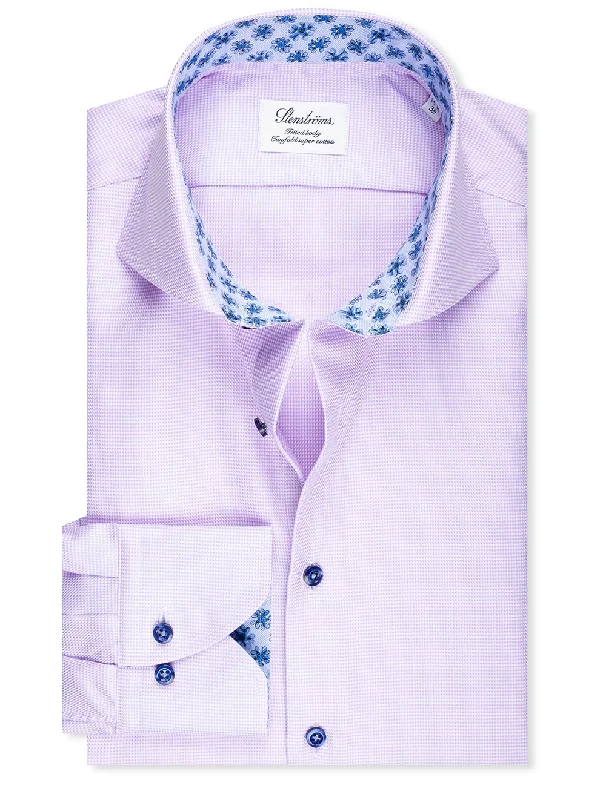 Men's Wrinkle - Resistant Polyester Blend Casual Shirts for Easy Travel and MaintenanceContrast Floral Inlay Shirt Lilac Men's Wrinkle - Resistant Polyester Blend Casual Shirts for Easy Travel and MaintenanceContrast Floral Inlay Shirt Lilac