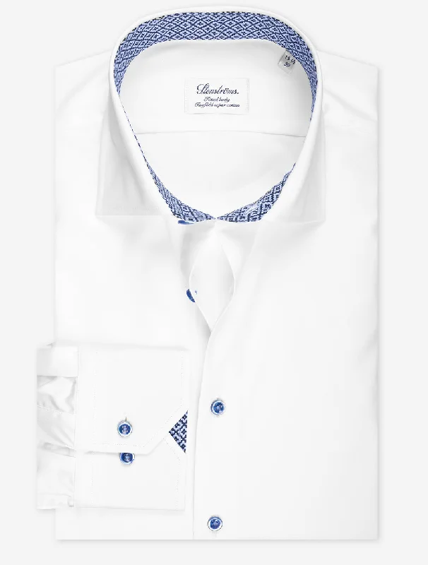 Men's Tailored Fit Checkered Casual Shirts in Multicolor for a Smart - Casual EnsembleWhite Contrast Twill Fitted Body Shirt Men's Tailored Fit Checkered Casual Shirts in Multicolor for a Smart - Casual EnsembleWhite Contrast Twill Fitted Body Shirt