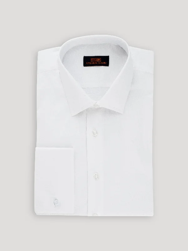 The Next Generation Satin Dress Shirt | 100% Cotton | Modern Point Collar | White