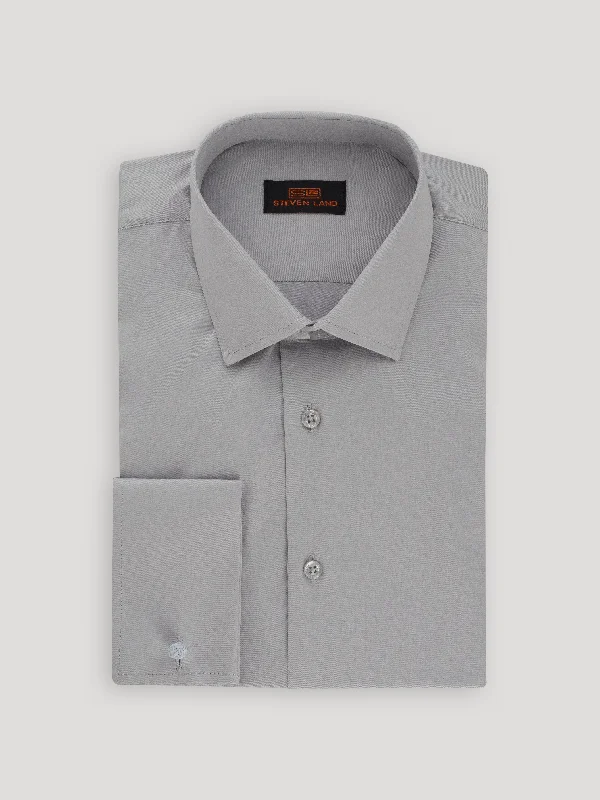 The Next Generation Satin Dress Shirt | 100% Cotton | Modern Point Collar | Silver