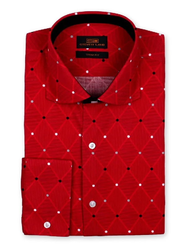 Plus Size Men's Patterned Dress Shirts in Subtle Checks for a Smart - Casual Office EnsembleSteven Land | Trellis Dress Shirt | Spread Collar Plus Size Men's Patterned Dress Shirts in Subtle Checks for a Smart - Casual Office EnsembleSteven Land | Trellis Dress Shirt | Spread Collar