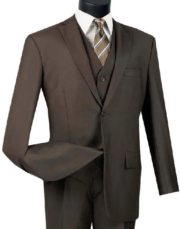 Plus Size Men's Striped Chambray Casual Shirts with a Spread Collar for a Preppy AppearanceThree Piece Classic Fit Vested Suit Color Brown Plus Size Men's Striped Chambray Casual Shirts with a Spread Collar for a Preppy AppearanceThree Piece Classic Fit Vested Suit Color Brown