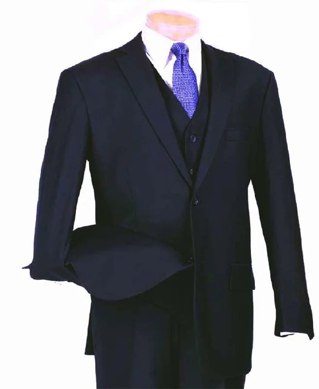 Men's Stretch - Fabric Casual Shirts in Navy Blue for a Comfortable and Flexible FitThree Piece Classic Fit Vested Suit Color Navy Men's Stretch - Fabric Casual Shirts in Navy Blue for a Comfortable and Flexible FitThree Piece Classic Fit Vested Suit Color Navy