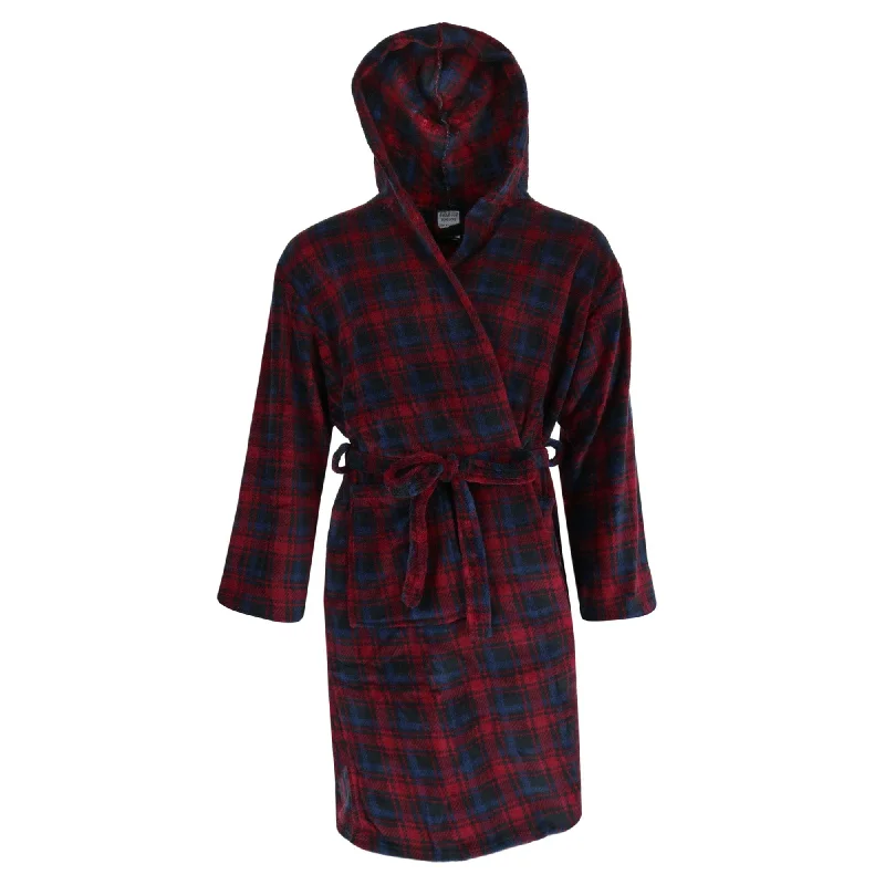 Men's hooded robes for outdoor relaxation​Wanted Men's Fleece Hooded Flannel Robe