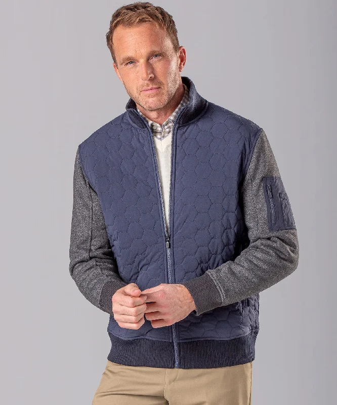 Checkered men jackets in a plaid pattern for a preppy appearanceHexagon-Quilted Full-Zip Bomber Jacket Checkered men jackets in a plaid pattern for a preppy appearanceHexagon-Quilted Full-Zip Bomber Jacket