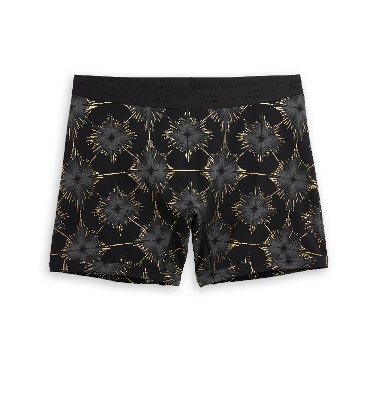 Men's boxer briefs with a high - quality elastic6" No Fly Boxer Briefs - Art Deco Star Men's boxer briefs with a high - quality elastic6" No Fly Boxer Briefs - Art Deco Star