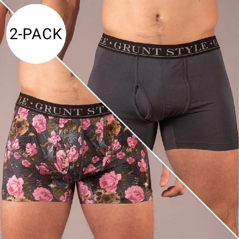 Men's boxer briefs with a tag - free interiorBase Command 2-Pack Boxer Briefs - Dark Gray & Reaper Men's boxer briefs with a tag - free interiorBase Command 2-Pack Boxer Briefs - Dark Gray & Reaper