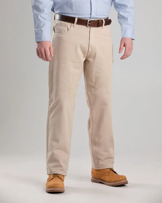 Men's Jeans with a Hidden Coin Pocket for Added ConvenienceBerne Mens Sand Cotton Blend Highland Flex Regular Straight Leg Jeans Men's Jeans with a Hidden Coin Pocket for Added ConvenienceBerne Mens Sand Cotton Blend Highland Flex Regular Straight Leg Jeans