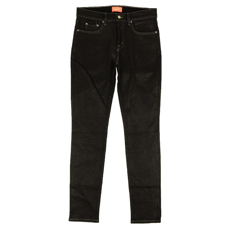 Men's Jeans with a Zip - Off Lower Leg for Convertible StyleBOSSI Black Cotton Glitter Design Slim-Fit Jeans Men's Jeans with a Zip - Off Lower Leg for Convertible StyleBOSSI Black Cotton Glitter Design Slim-Fit Jeans