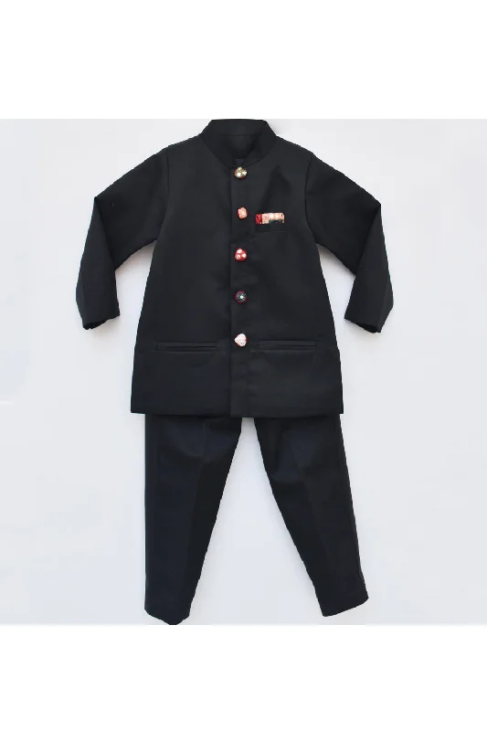 Men's Patterned Checkered Cotton Blazer in Multicolor for a Stylish and Trendy AppearanceBlack mirror embroidery buttons bandhgala with pants Men's Patterned Checkered Cotton Blazer in Multicolor for a Stylish and Trendy AppearanceBlack mirror embroidery buttons bandhgala with pants