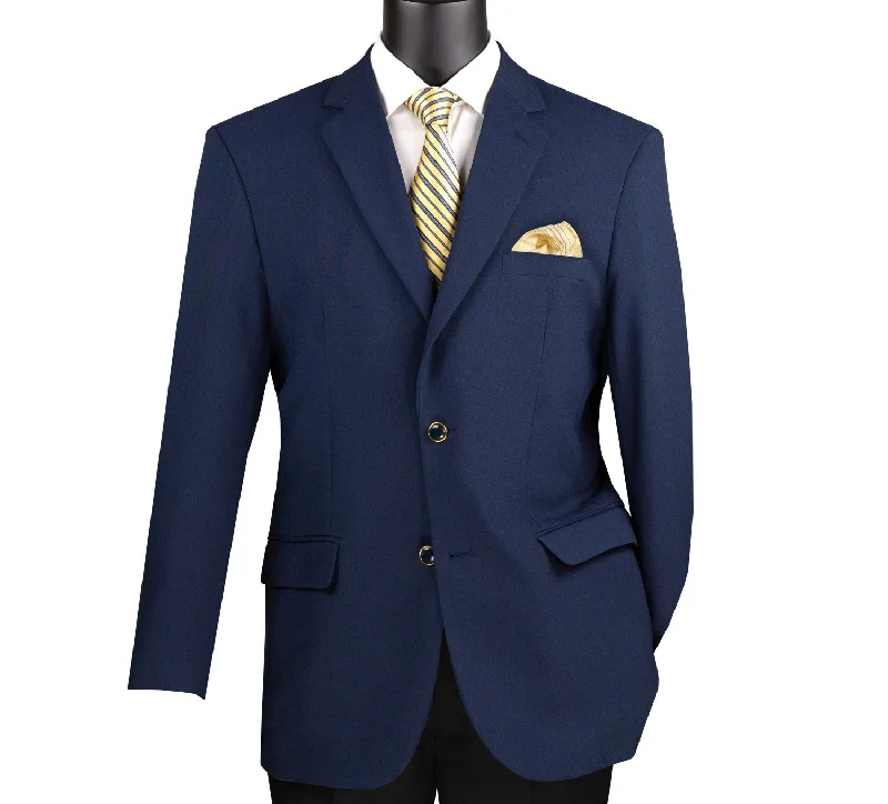 Slim Fit Men's Navy Blue Wool Blazer for a Classic and Professional LookConrad Collection: Navy Solid Color Single Breasted Regular Fit Blazer Slim Fit Men's Navy Blue Wool Blazer for a Classic and Professional LookConrad Collection: Navy Solid Color Single Breasted Regular Fit Blazer