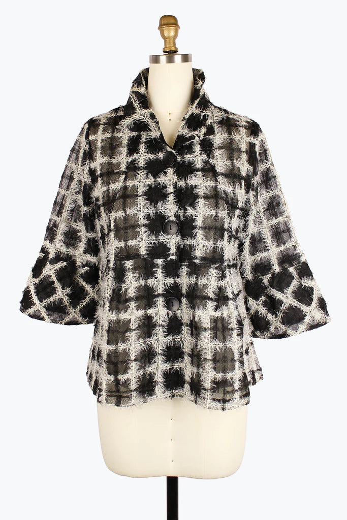 Slim - fit leather men jackets with a distressed finish for a rugged lookDamee 2410- BLK F24 Mixed Animal Print Organza Jacket Slim - fit leather men jackets with a distressed finish for a rugged lookDamee 2410- BLK F24 Mixed Animal Print Organza Jacket