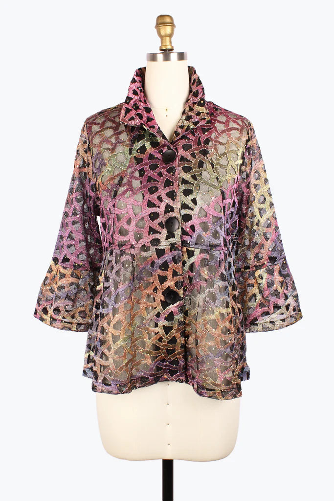 Tailored men jackets to pair with formal trousers for business meetingsDamee Holographic Scale Mesh Short Jacket, Multi, Plum, Silver Tailored men jackets to pair with formal trousers for business meetingsDamee Holographic Scale Mesh Short Jacket, Multi, Plum, Silver