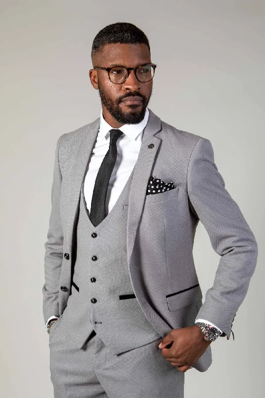 Plus Size Men's Paisley Print Silk Blazer in Royal Blue for a Statement - Making Party OutfitEDWIN - Silver Grey Blazer Plus Size Men's Paisley Print Silk Blazer in Royal Blue for a Statement - Making Party OutfitEDWIN - Silver Grey Blazer