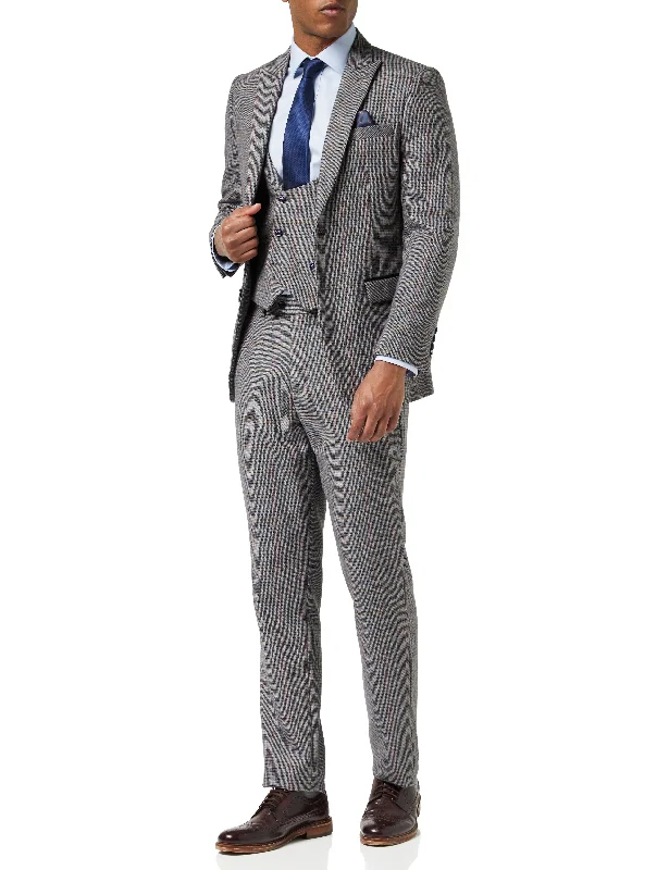 Slim Fit Men's Navy Blue Wool Blazer for a Classic and Professional LookHERVE – BLUE HOUNDSTOOTH TWEED SUIT Slim Fit Men's Navy Blue Wool Blazer for a Classic and Professional LookHERVE – BLUE HOUNDSTOOTH TWEED SUIT