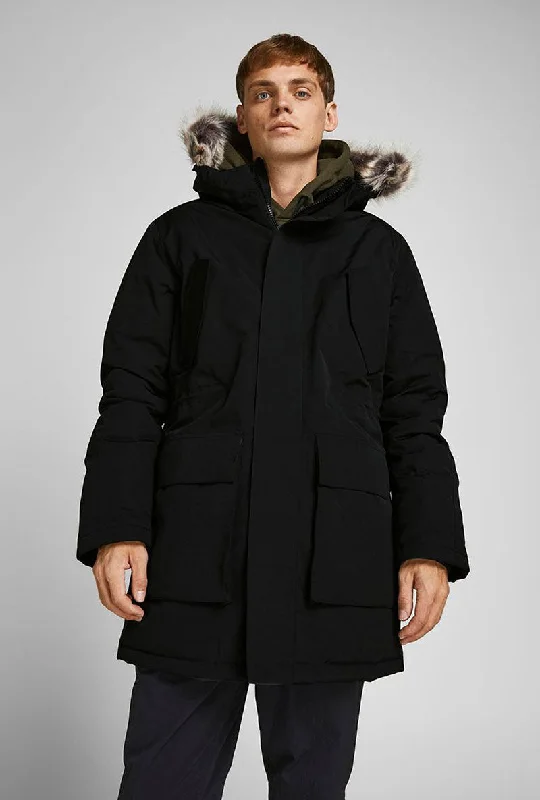 Fleece - lined men jackets for cold - weather commutingJACK AND JONES SUPER PARKA JACKET Fleece - lined men jackets for cold - weather commutingJACK AND JONES SUPER PARKA JACKET
