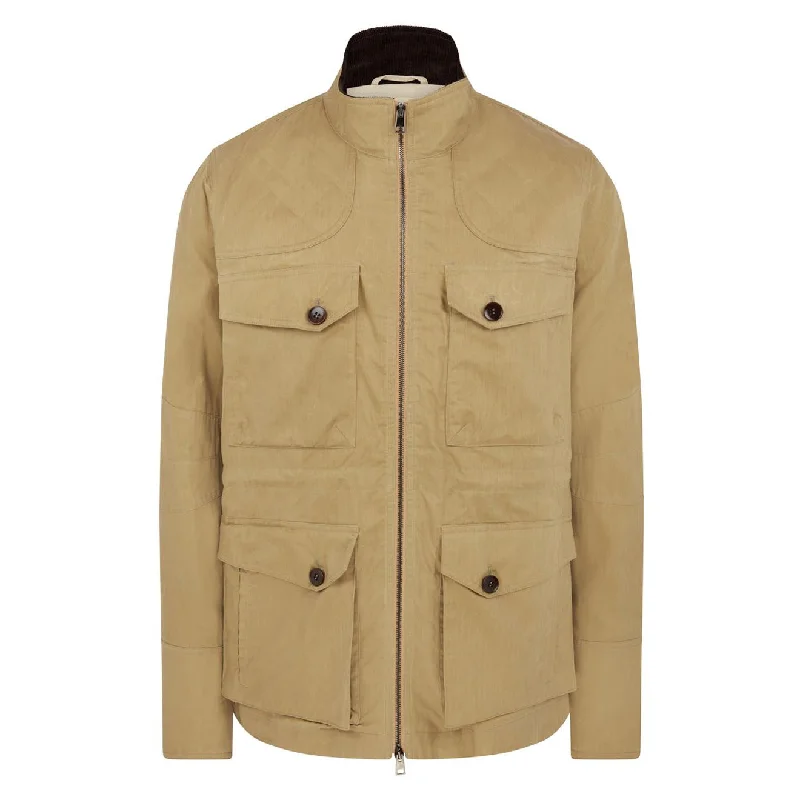 Men jackets with a hidden interior pocket for secure storageJames Purdey Hanning Dry Wax Travel Jacket Beige Men jackets with a hidden interior pocket for secure storageJames Purdey Hanning Dry Wax Travel Jacket Beige