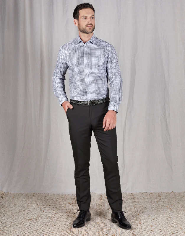 Men's Patterned Checkered Cotton Blazer in Multicolor for a Stylish and Trendy AppearanceLotus Navy Trouser