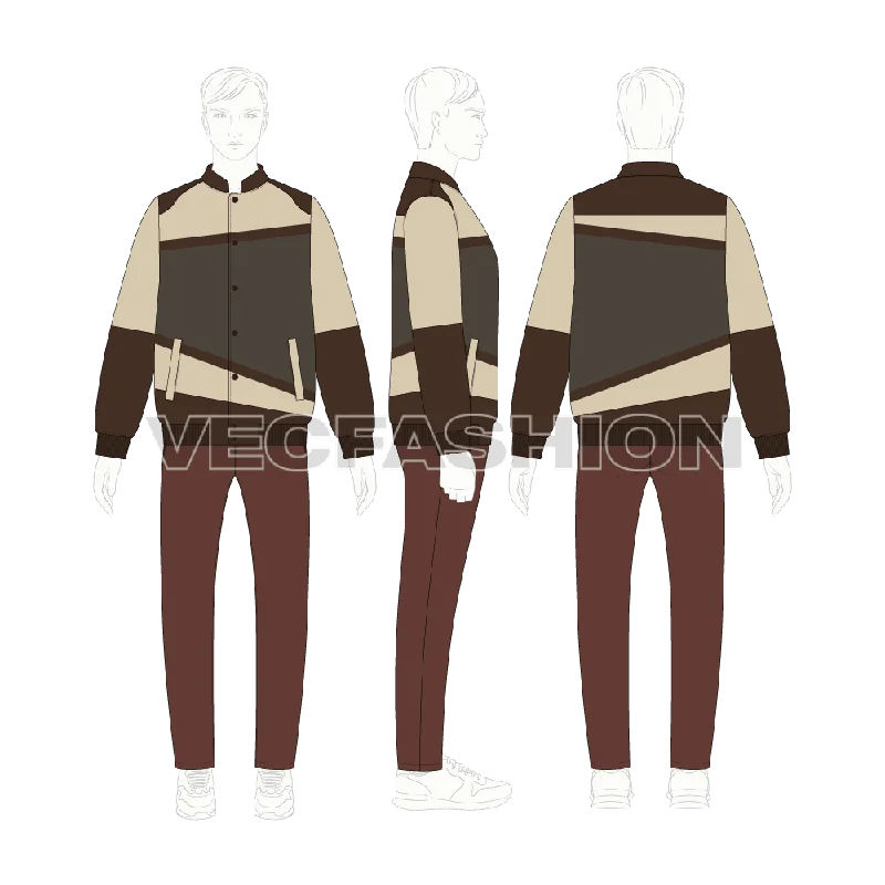 Lightweight men jackets made from recycled nylon for eco - friendly travelMen Panelled Leather Jacket Lightweight men jackets made from recycled nylon for eco - friendly travelMen Panelled Leather Jacket