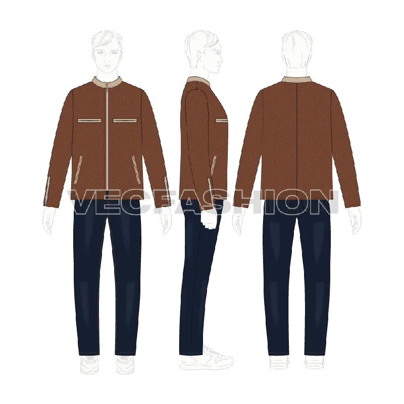 Fleece - lined men jackets for cold - weather commutingMen Straight Cut Leather Jacket Fleece - lined men jackets for cold - weather commutingMen Straight Cut Leather Jacket
