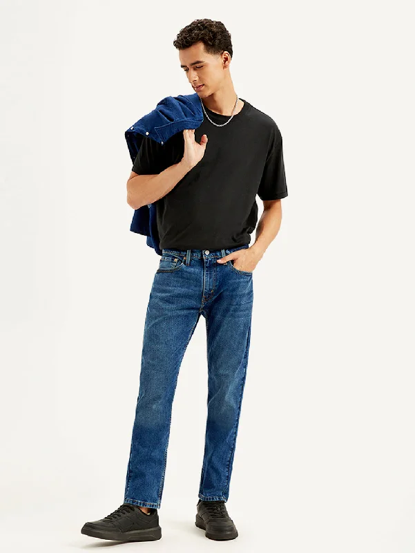 Men's Distressed Jeans with Patches for a Retro and DIY - Inspired AppearanceMen's 512 Slim Tapered Fit Blue Jeans Men's Distressed Jeans with Patches for a Retro and DIY - Inspired AppearanceMen's 512 Slim Tapered Fit Blue Jeans