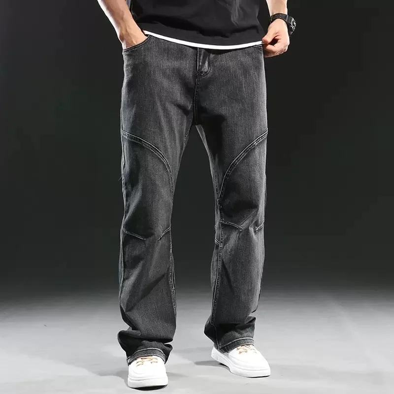 Men's Straight Leg Raw Denim Jeans for a Minimalist and Durable OptionMen's Denim Hip-Hop Style Solid Straight Loose Fit Patchwork Jeans Men's Straight Leg Raw Denim Jeans for a Minimalist and Durable OptionMen's Denim Hip-Hop Style Solid Straight Loose Fit Patchwork Jeans