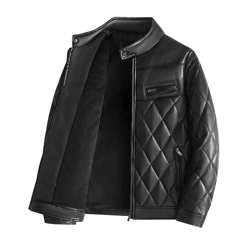 Men jackets with a built - in hood that can be stowed away when not in useMen's Leather Jackets Thick Casual Men Men jackets with a built - in hood that can be stowed away when not in useMen's Leather Jackets Thick Casual Men