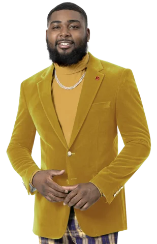 Men's Stretch - Fabric Blazer in Black for a Comfortable and Flexible Everyday WearMustard Solid Velvet Blazer J134 Men's Stretch - Fabric Blazer in Black for a Comfortable and Flexible Everyday WearMustard Solid Velvet Blazer J134