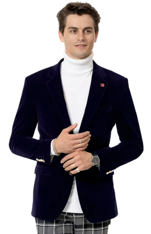 Tall Men's Black Leather Blazer with Zipper Details for a Modern and Edgy LookNavy Solid Velvet Blazer J134 Tall Men's Black Leather Blazer with Zipper Details for a Modern and Edgy LookNavy Solid Velvet Blazer J134