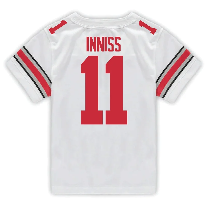 Men's Sustainable Organic Cotton Rugby Jerseys for Eco - Conscious Sports EnthusiastsOhio State Buckeyes Nike #11 Brandon Inniss Student Athlete White Football Jersey Men's Sustainable Organic Cotton Rugby Jerseys for Eco - Conscious Sports EnthusiastsOhio State Buckeyes Nike #11 Brandon Inniss Student Athlete White Football Jersey