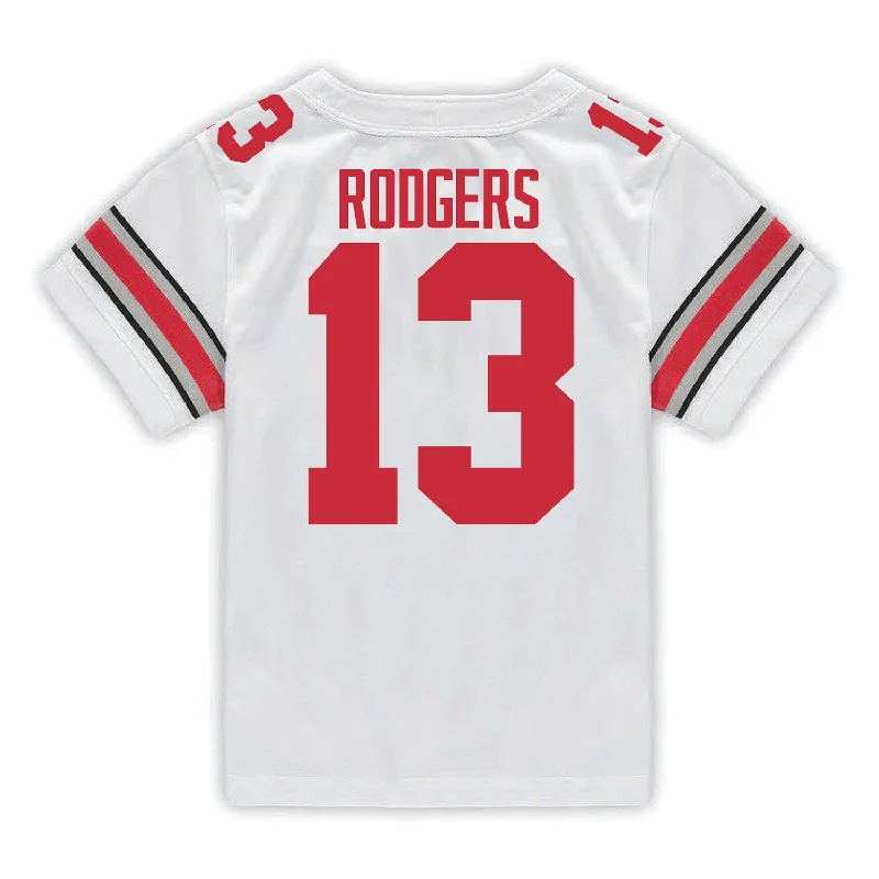 Men's Authentic Soccer Jerseys of National Teams for International Football EventsOhio State Buckeyes Nike #13 Bryson Rodgers Student Athlete White Football Jersey Men's Authentic Soccer Jerseys of National Teams for International Football EventsOhio State Buckeyes Nike #13 Bryson Rodgers Student Athlete White Football Jersey