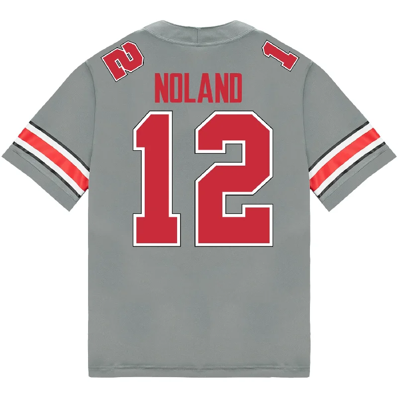 Men's Retro Hockey Jerseys with Classic Stripes and Logos for a Nostalgic Hockey AestheticOhio State Buckeyes Nike #12 Air Noland Student Athlete Gray Football Jersey Men's Retro Hockey Jerseys with Classic Stripes and Logos for a Nostalgic Hockey AestheticOhio State Buckeyes Nike #12 Air Noland Student Athlete Gray Football Jersey