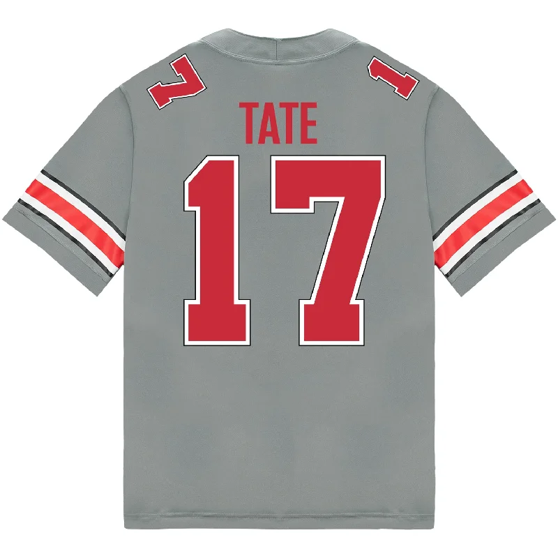 Men's Breathable Polyester Running Jerseys in Bright Neon Colors for High - Visibility WorkoutsOhio State Buckeyes Nike #17 Carnell Tate Student Athlete Gray Football Jersey Men's Breathable Polyester Running Jerseys in Bright Neon Colors for High - Visibility WorkoutsOhio State Buckeyes Nike #17 Carnell Tate Student Athlete Gray Football Jersey