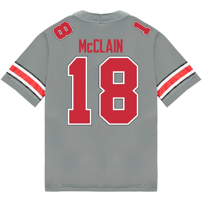 Men's Retro Hockey Jerseys with Classic Stripes and Logos for a Nostalgic Hockey AestheticOhio State Buckeyes Nike #18 Jaylen McClain Student Athlete Gray Football Jersey Men's Retro Hockey Jerseys with Classic Stripes and Logos for a Nostalgic Hockey AestheticOhio State Buckeyes Nike #18 Jaylen McClain Student Athlete Gray Football Jersey