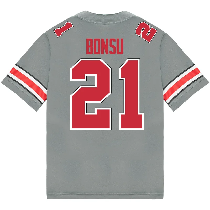 Men's Moisture - Wicking Golf Jerseys with UV Protection for Comfortable Rounds on the CourseOhio State Buckeyes Nike #21 Jayden Bonsu Student Athlete Gray Football Jersey Men's Moisture - Wicking Golf Jerseys with UV Protection for Comfortable Rounds on the CourseOhio State Buckeyes Nike #21 Jayden Bonsu Student Athlete Gray Football Jersey