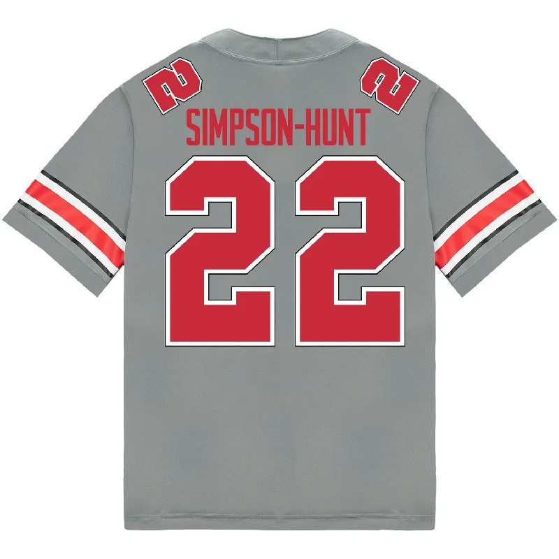 Men's Custom - Embroidered Volleyball Jerseys for Team Uniforms or Personalized GearOhio State Buckeyes Nike #22 Calvin Simpson-Hunt Student Athlete Gray Football Jersey Men's Custom - Embroidered Volleyball Jerseys for Team Uniforms or Personalized GearOhio State Buckeyes Nike #22 Calvin Simpson-Hunt Student Athlete Gray Football Jersey