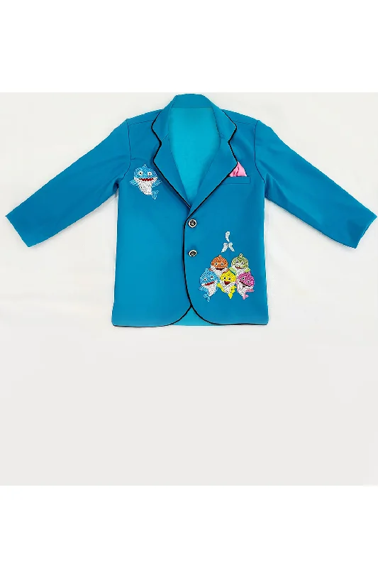 Plus Size Men's Herringbone Patterned Blazer in Grey for a Timeless and Sophisticated AppearancePersonalised sharks embroidered blue coat Plus Size Men's Herringbone Patterned Blazer in Grey for a Timeless and Sophisticated AppearancePersonalised sharks embroidered blue coat