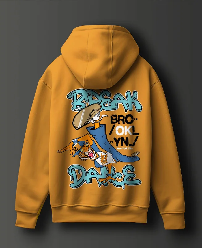 Break Dance Mango Graphic Printed Cotton Hoodie - #0103