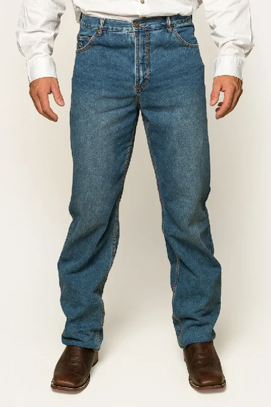 Men's High - Waisted Jeans in a Medium Wash for a Vintage - Style RevivalStation Hill Mens Relaxed Fit Jean - Mid Wash Blue Men's High - Waisted Jeans in a Medium Wash for a Vintage - Style RevivalStation Hill Mens Relaxed Fit Jean - Mid Wash Blue